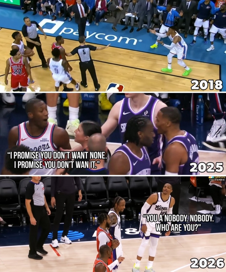 博鱼电竞官方app-一直不对付！美媒晒图：威少生涯和克里斯·邓恩发生过三次冲突